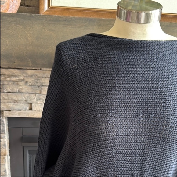 Tommy Bahama Elegant Black Knit Poncho - Picture 3 of 12